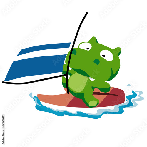 Crocodile  on a skateboard