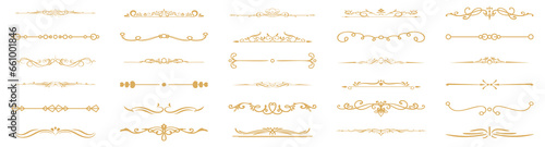Vintage elegant ornament divider collection. Classic divider element for design. Swirl floral element collection