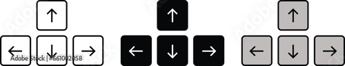 Keyboard button arrow icon on white background. Vector illustration