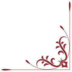 Red corner, vintage baroque, retro style decoration, acanthus. Filigree decorative design elements You can use it for wedding decoration of greeting cards and laser cutting.