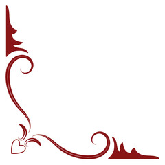 Red corner, vintage baroque, retro style decoration, acanthus. Filigree decorative design elements You can use it for wedding decoration of greeting cards and laser cutting.
