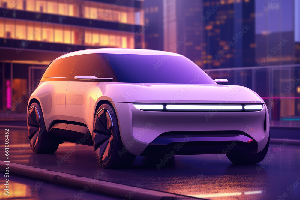 3D rendering of a brand-less generic concept car