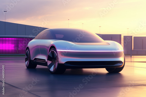 3D rendering of a brand-less generic concept car