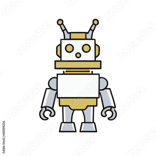 正面から見るロボットのイラスト