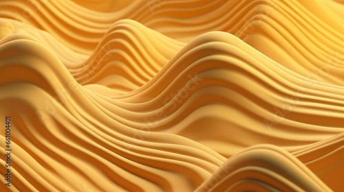 An intriguing orange-yellow 3D topographic line contour map background adorned with wave-like patterns  delivering a visually captivating geospatial aesthetic.