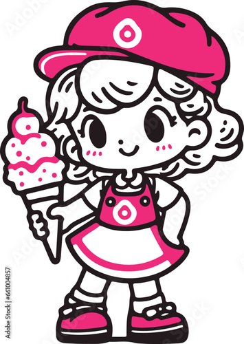 Ice creme seller girl