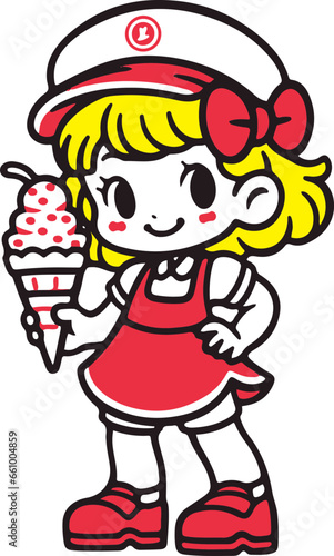 Ice creme seller girl