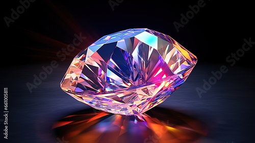 jewelry diamond rock with light reflections spectral