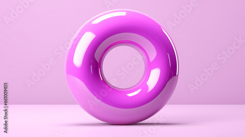 Glazed donut font 3d rendering letter 0