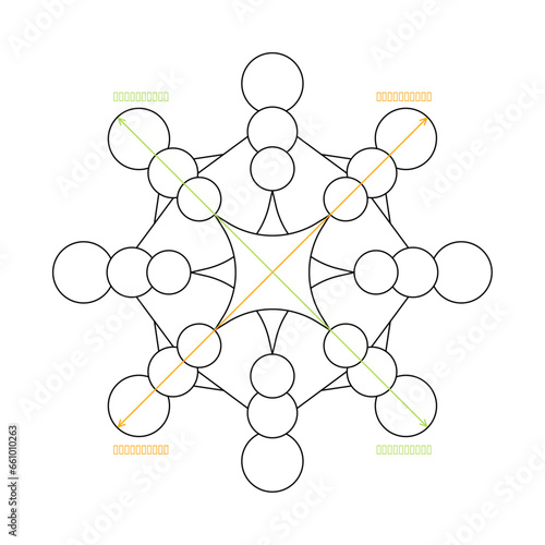 Mother's generation on father's generation. Destiny matrix. Karmic Debts. Astrology. Tarot cards. Black and white illustration.