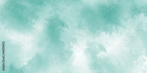 Abstract Mint Bluesky Water color background, Illustration. cloudy Minty sky background with clouds, cloudy light blue watercolor natural clouds and smoke. beautiful cloudy Mint turquoise background