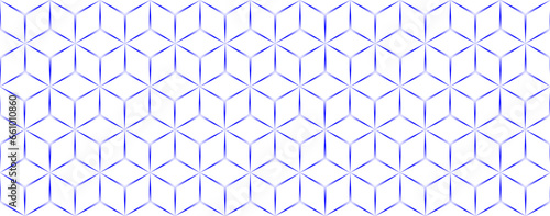 Fototapeta Naklejka Na Ścianę i Meble -  Seamless blue pattern with geometric ornament. 3d square pattern design, Modern stylish texture. Repeating abstract background.