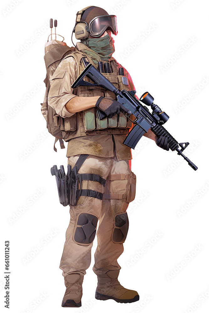 Airsoft player with a protective face mask
Airsoft player with a protective face mask