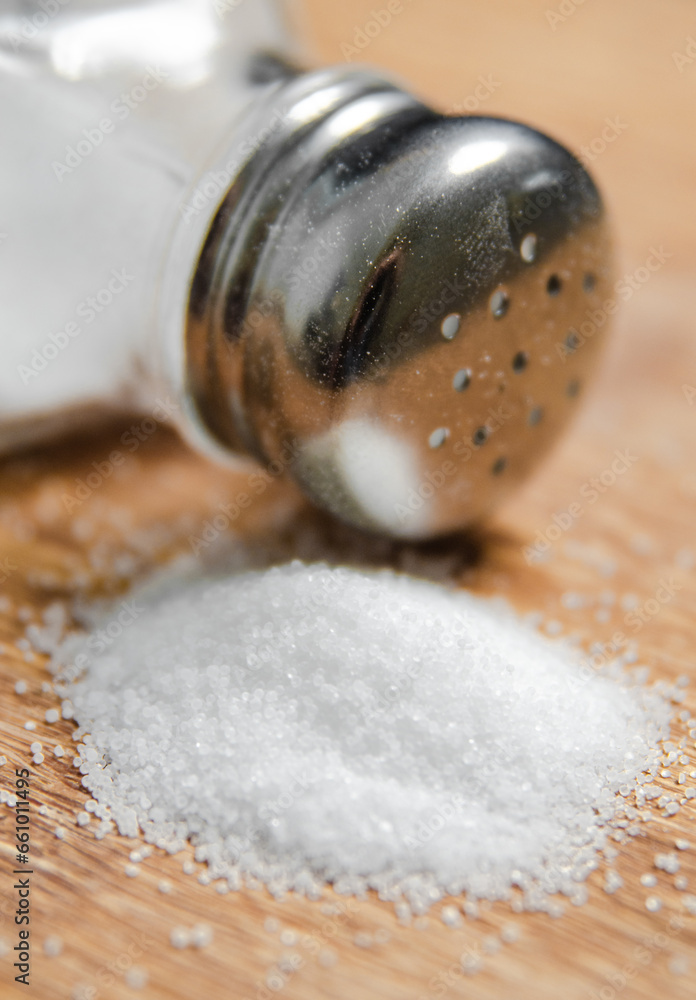Salt background . On wooden table. Salt background . On wooden table.