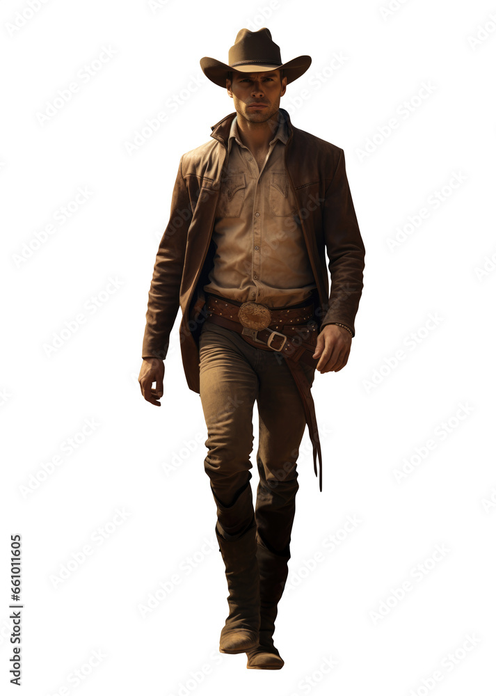 Handsome tough cowboy sheriff. marshal, high sheriff, constable, warden, bailiff, reeve. Old west, wild west, western. Full view. Walking confidently. Belt and buckle. Holster. Leather brown jacket. Handsome tough cowboy sheriff. marshal, high sheriff, constable, warden, bailiff, reeve. Old west, wild west, western. Full view. Walking confidently. Belt and buckle. Holster. Leather brown jacket.