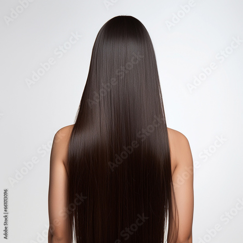 Young woman with long hair.