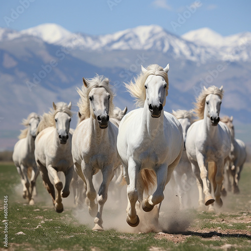 a herd of horse running © NaLan
