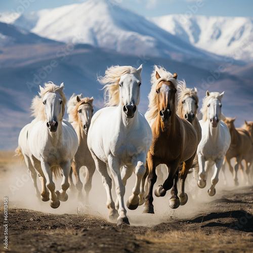a herd of horse running