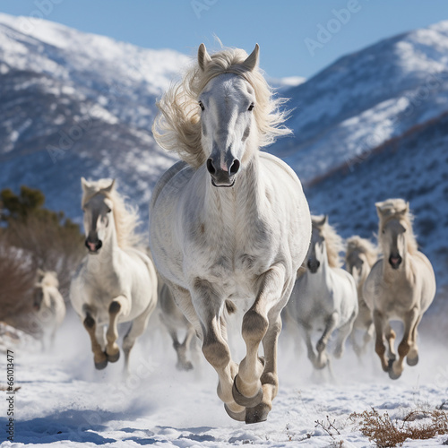 a herd of horse running