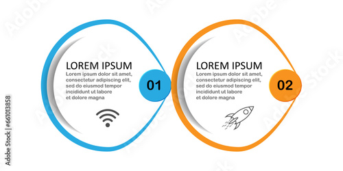 infographic template design, minimalist concept, interconnected circles with 9 steps, lines and colors in each step, good for your business presentation