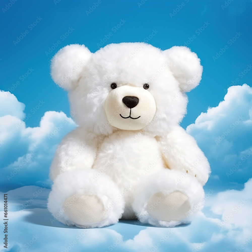 Joyful Teddy Bear Soaring in the Sky,white teddy bear,teddy bear in the sky,teddy bear in the clouds Joyful Teddy Bear Soaring in the Sky,white teddy bear,teddy bear in the sky,teddy bear in the clouds
