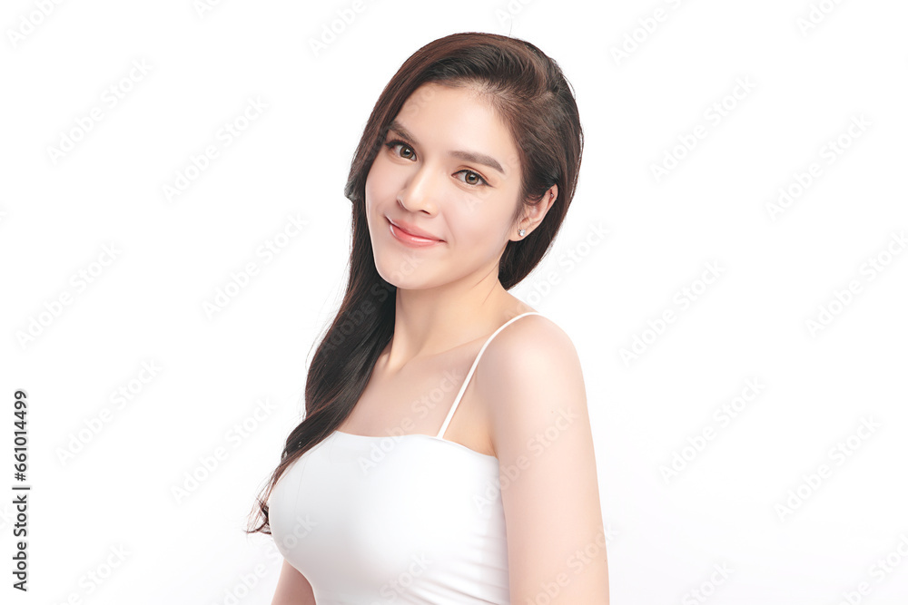 Beautiful young asian woman with clean fresh skin on white background, Face care, Facial treatment, Cosmetology, beauty and spa, Asian women portrait. Beautiful young asian woman with clean fresh skin on white background, Face care, Facial treatment, Cosmetology, beauty and spa, Asian women portrait.