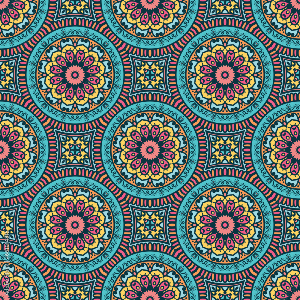 Mandala Seamless Pattern with Ethnic Vibes Mandala Seamless Pattern with Ethnic Vibes