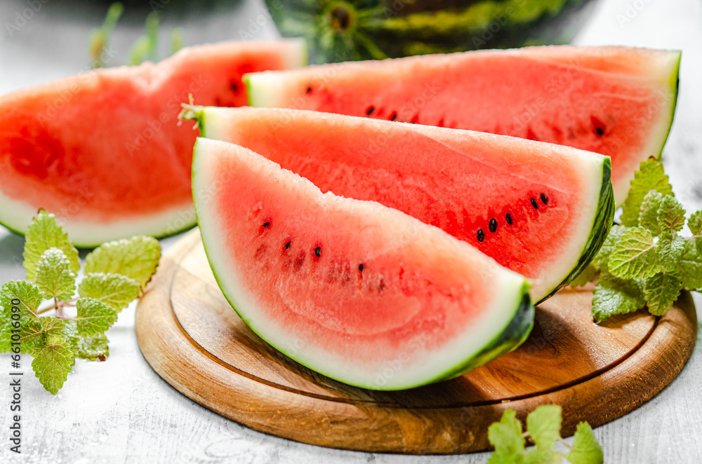 Sliced fresh watermelon.