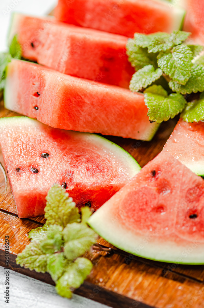 Sliced fresh watermelon. Sliced fresh watermelon.