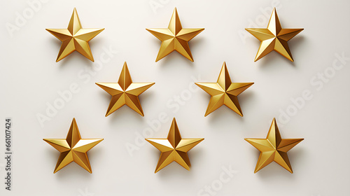 Twelve golden stars 3d rendering