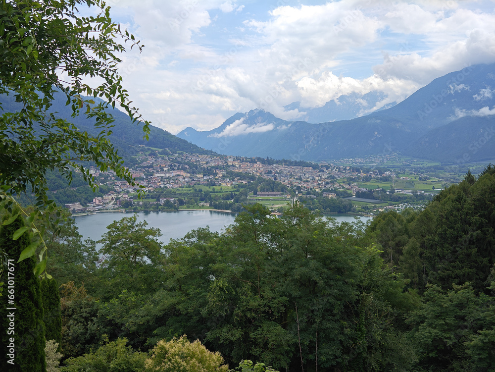 view of Lake Caldonazzo north of Italy.