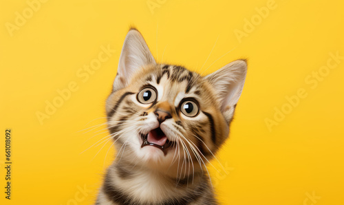 Playful cat with a surprised expression. © Lidok_L