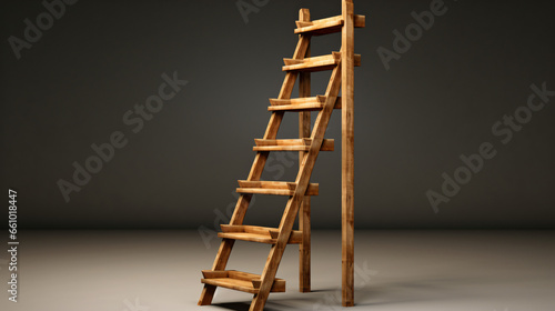 Wooden ladders 3d rendering