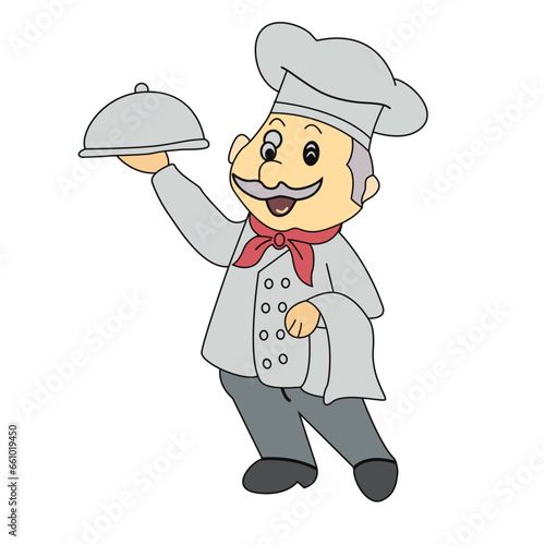 Whimsical Cartoon Chef Illustration Vector