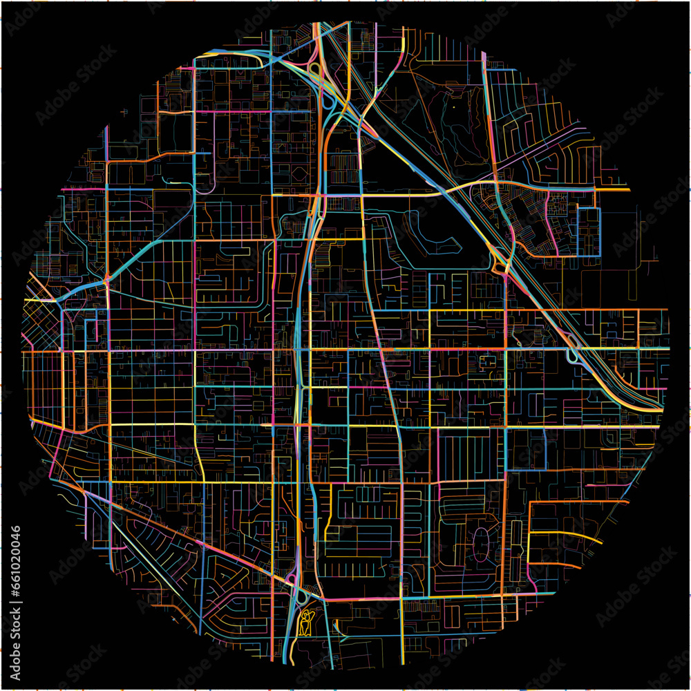 Colorful Map of Carson, California with all major and minor roads.