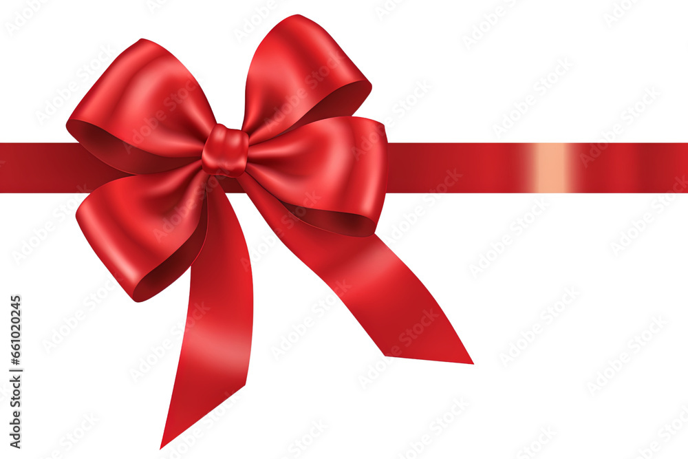 Realistic Christmas gift wrapping design with shiny checkered red ribbon and bow isolated on transparent background cutout PNG Realistic Christmas gift wrapping design with shiny checkered red ribbon and bow isolated on transparent background cutout PNG