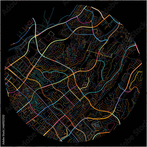Colorful Map of LakeForest, California with all major and minor roads.
