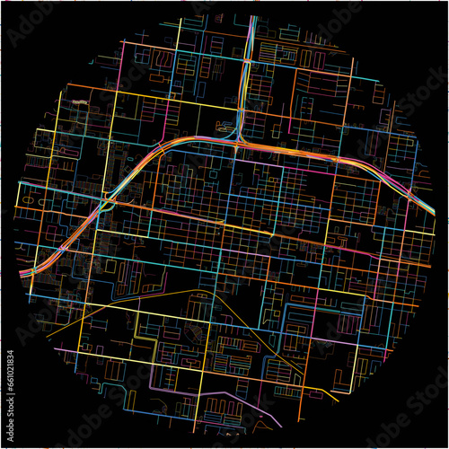 Colorful Map of Pharr, Texas with all major and minor roads.
