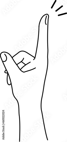 人差し指をたてている手のイラスト