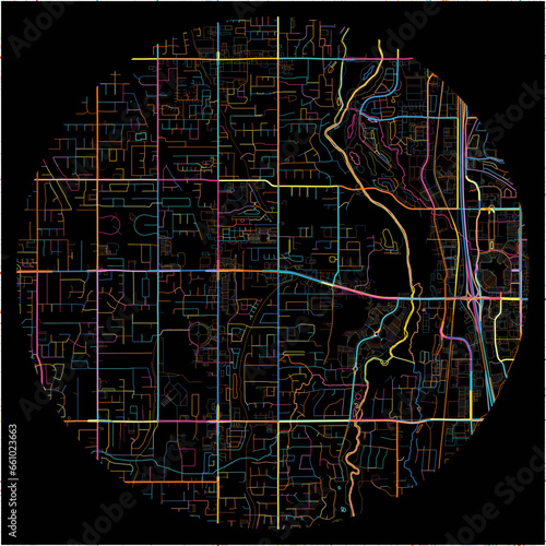 Colorful Map of SouthJordan, Utah with all major and minor roads.