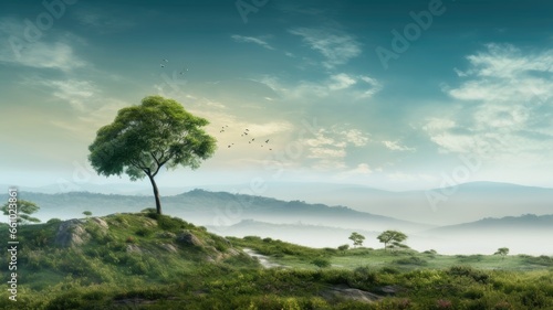 An image of a pristine natural landscape  representing an environmental background in conservation and sustainability