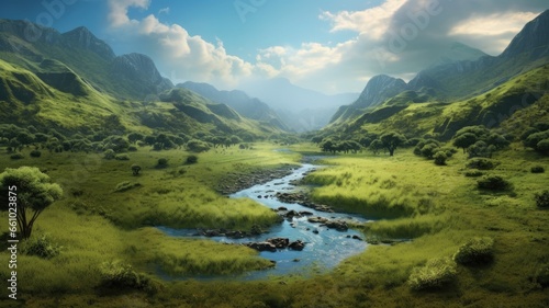 An image of a pristine natural landscape, representing an environmental background in conservation and sustainability