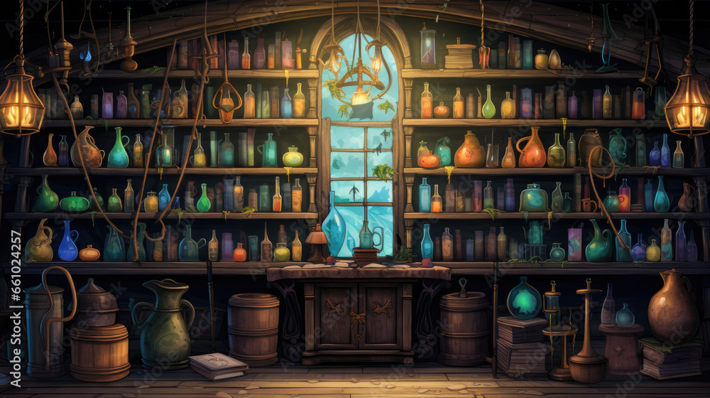 Witch's workshop by Generative AI
