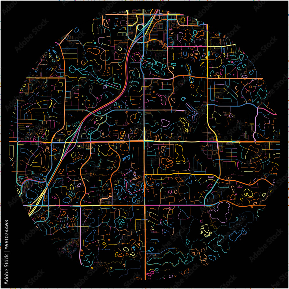 Colorful Map of Eagan, Minnesota with all major and minor roads.