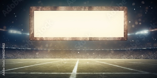 sports stadium background wallpaper with scoreboard template for mock up design