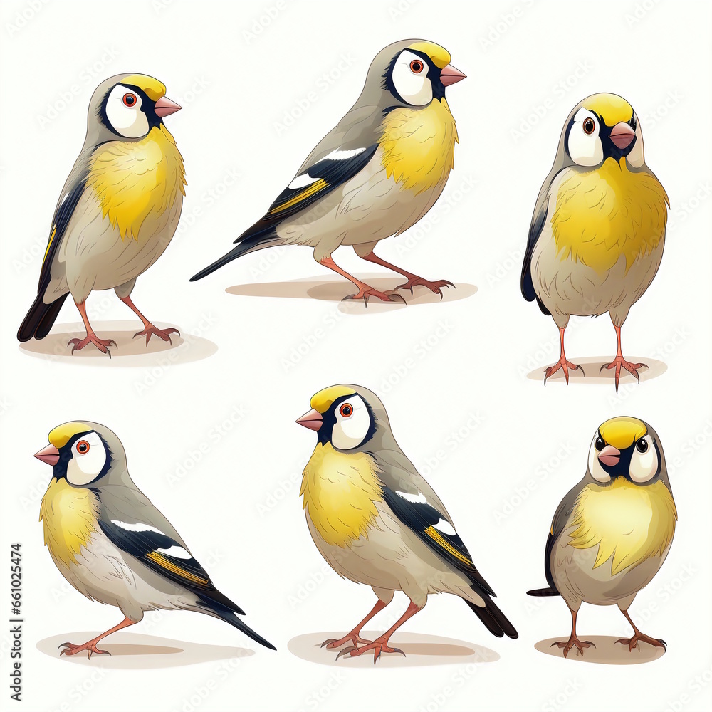 Radiant Goldfinch Cartoon - Professional Design Radiant Goldfinch Cartoon - Professional Design