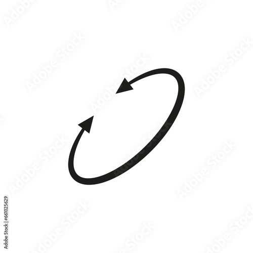 Dual double ended semi circle arrow. Semicircular round long two sided arrow. 