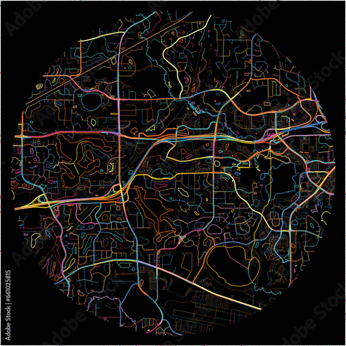 Colorful Map of EdenPrairie, Minnesota with all major and minor roads.