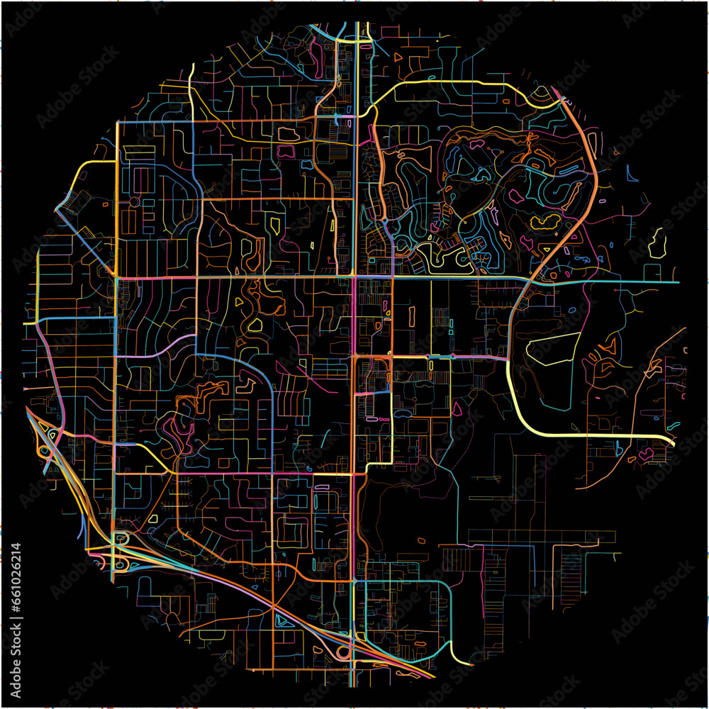 Colorful Map of Blaine, Minnesota with all major and minor roads.