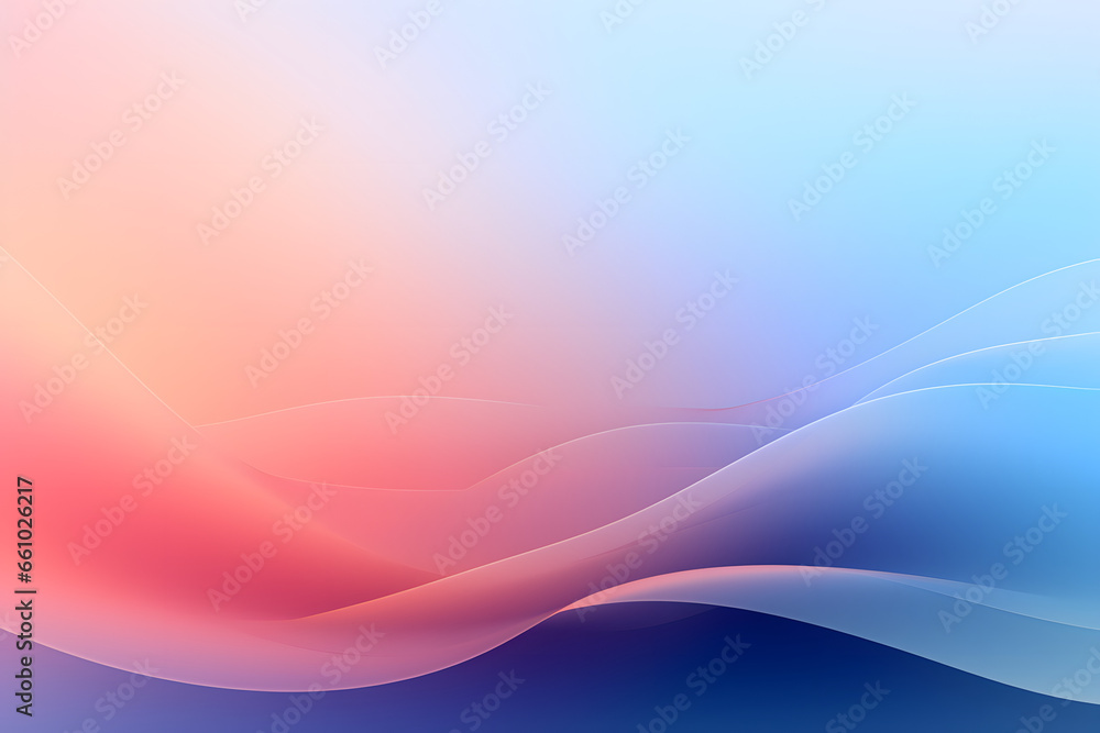 Fototapeta premium Smooth gradient waves of pink fading into deep blue